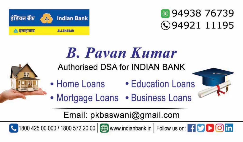 home loan direct selling agent visiting card in English language